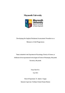 Developing the Implicit Relational Assessment Procedure as a Measure of ...